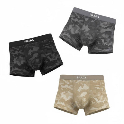 Prada Camo Edition 3-Pack Boxer Briefs 🔥 Premium Men’s Luxury Underwear Set