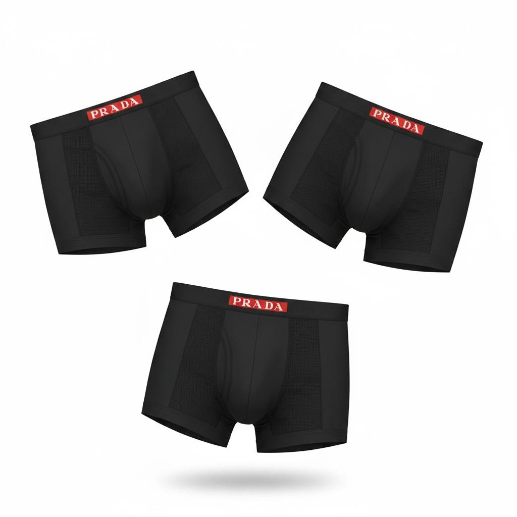 Prada Black Edition 3-Pack Boxer Briefs 🔥 Premium Men’s Luxury Underwear Set