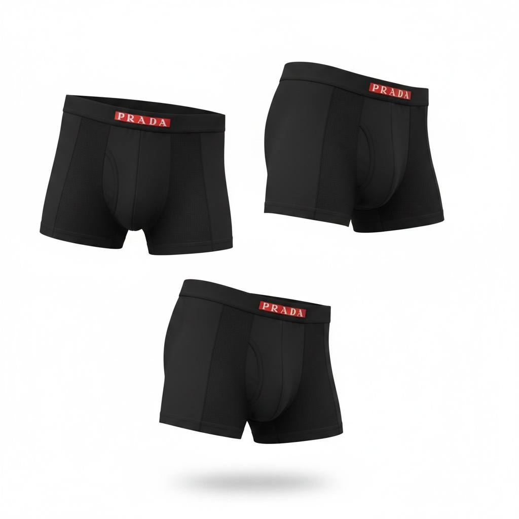 Prada Black Edition 3-Pack Boxer Briefs 🔥 Premium Men’s Luxury Underwear Set