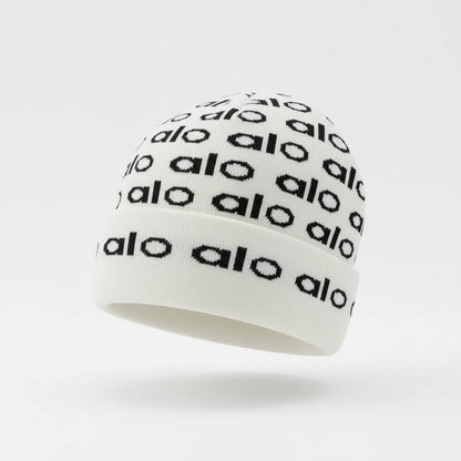 🤍 ALO Repeated Logo Knit Beanie – Clean Minimal Winter Luxury ❄️
