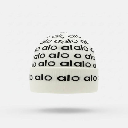 🤍 ALO Repeated Logo Knit Beanie – Clean Minimal Winter Luxury ❄️