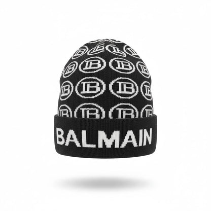 🖤 BALMAIN Monogram Knit Beanie – Bold Luxury Winter Statement ❄️