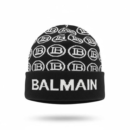 🖤 BALMAIN Monogram Knit Beanie – Bold Luxury Winter Statement ❄️