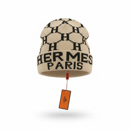 🤍 HERMÈS Paris Monogram Knit Beanie – Iconic French Winter Luxury ❄️