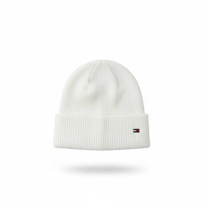 🤍 TOMMY HILFIGER Classic Ribbed Knit Beanie – Timeless American Winter Style ❄️