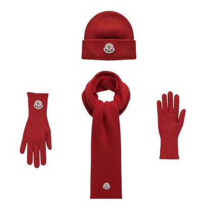 🔴 Moncler Winter Knit Set – Beanie, Scarf & Gloves Luxury Edition ❄️