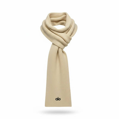 🤍 Alo Cream Winter Knit Set – Beanie, Scarf & Gloves Minimal Luxury ❄️