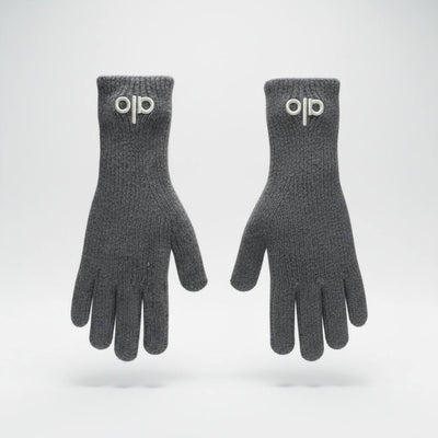 🩶 Alo Grey Winter Knit Set – Beanie, Scarf & Gloves Minimal Comfort ❄️