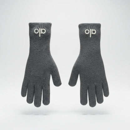 🩶 Alo Grey Winter Knit Set – Beanie, Scarf & Gloves Minimal Comfort ❄️
