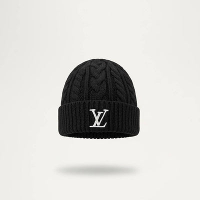 🖤 Louis Vuitton Black Winter Knit Set – Beanie & Scarf Iconic Luxury ❄️