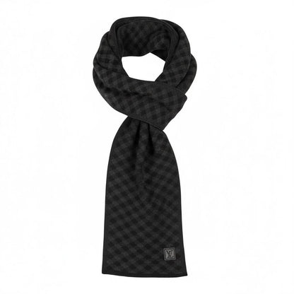 🖤 Louis Vuitton Black Monogram Knit Scarf – Timeless Winter Elegance ❄️