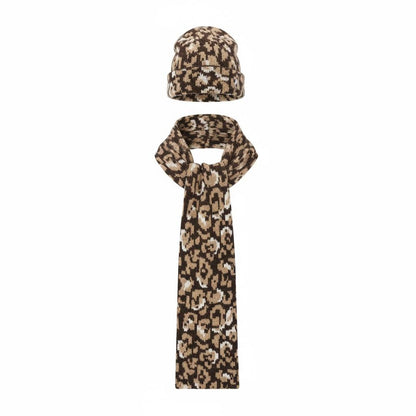 🐆 Bowlow Leopard Knit Beanie & Scarf Set