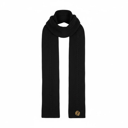 🖤 FENDI Luxury Ribbed Knit Black Scarf