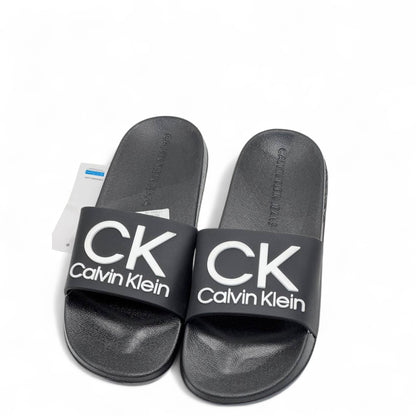 Calvin Klein CK Logo Slides – Black 🖤