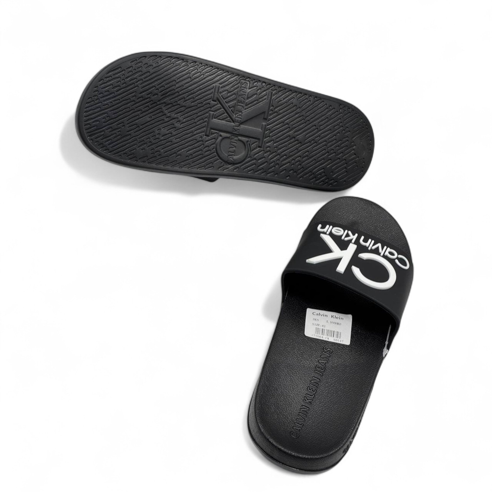 Calvin Klein CK Logo Slides – Black 🖤