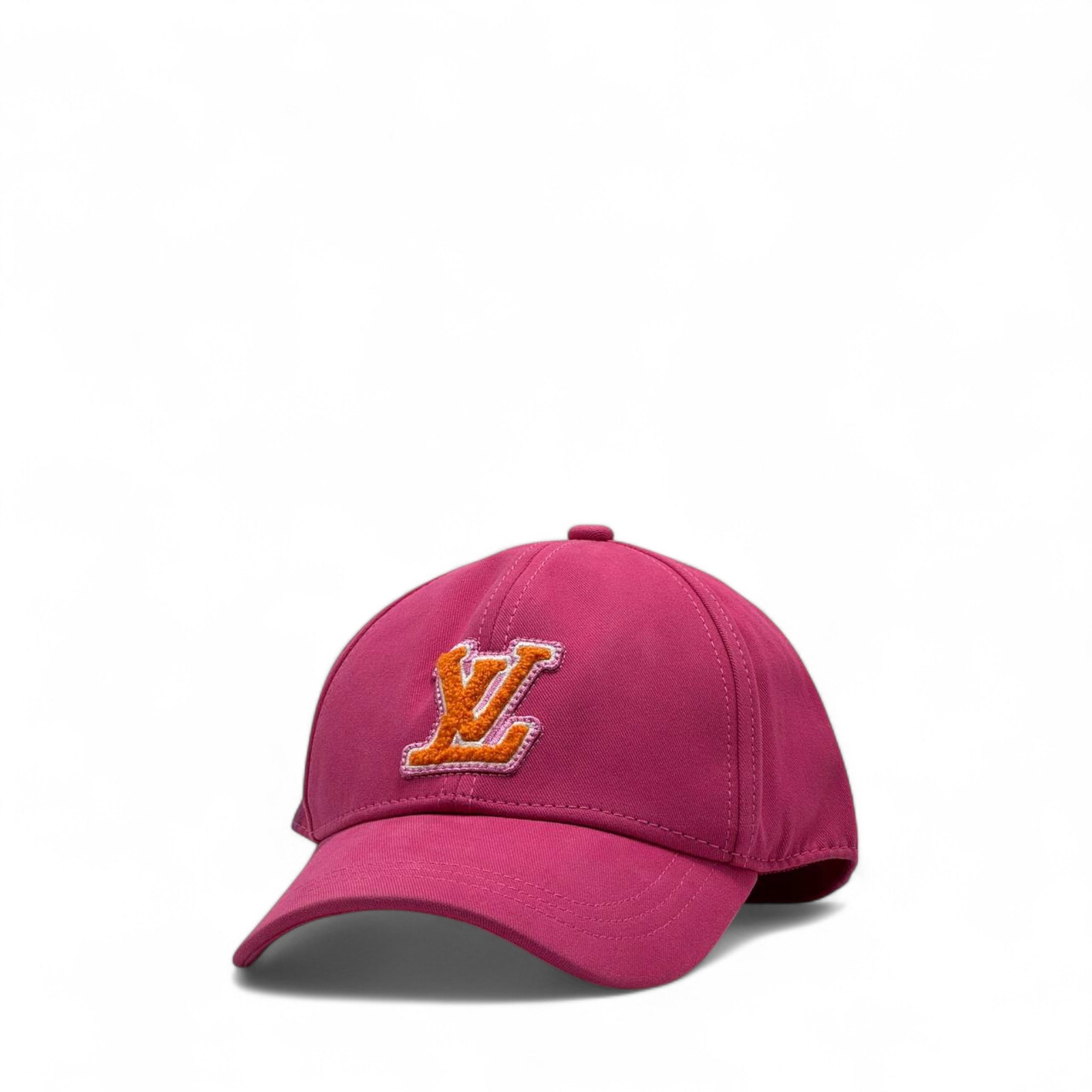 Louis Vuitton LV Logo Cap – Fuchsia Pink with Orange Flair 🧡💖
