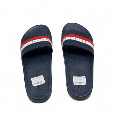 Tommy Hilfiger Sliders – Navy Blue with Signature Stripe