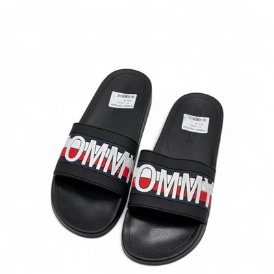 Tommy Hilfiger Logo Slides – Black Bold Edition