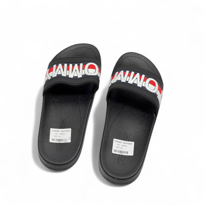 Tommy Hilfiger Logo Slides – Black Bold Edition