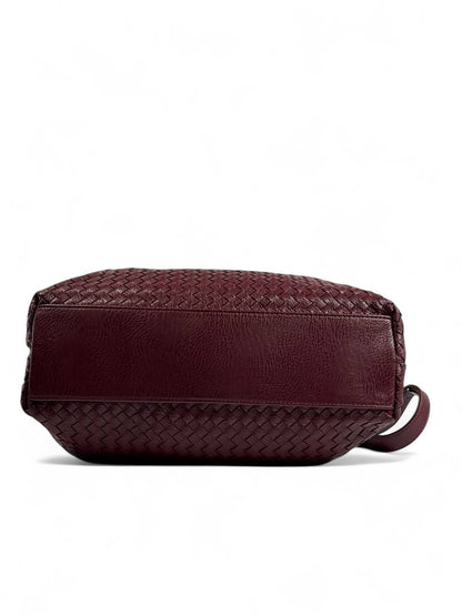 Bottega-Inspired Woven Leather Tote Bag – Rich Burgundy Luxe 🍷✨