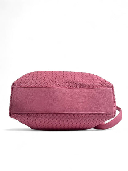 Bottega-Inspired Woven Leather Tote Bag – Pink Glam Edition 💖👜