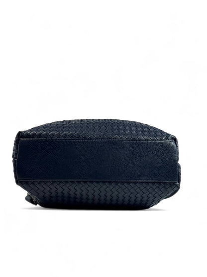Bottega-Inspired Woven Leather Tote Bag – Midnight Navy Luxe 💙👜