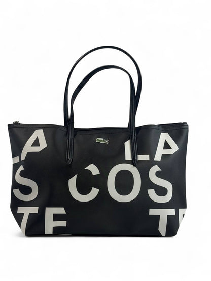 Lacoste Black Logo Tote Bag – Urban Chic Statement 🐊🖤