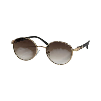 Cartier Luxury Gold Round Sunglasses 🤎✨ Elegant Signature Edition