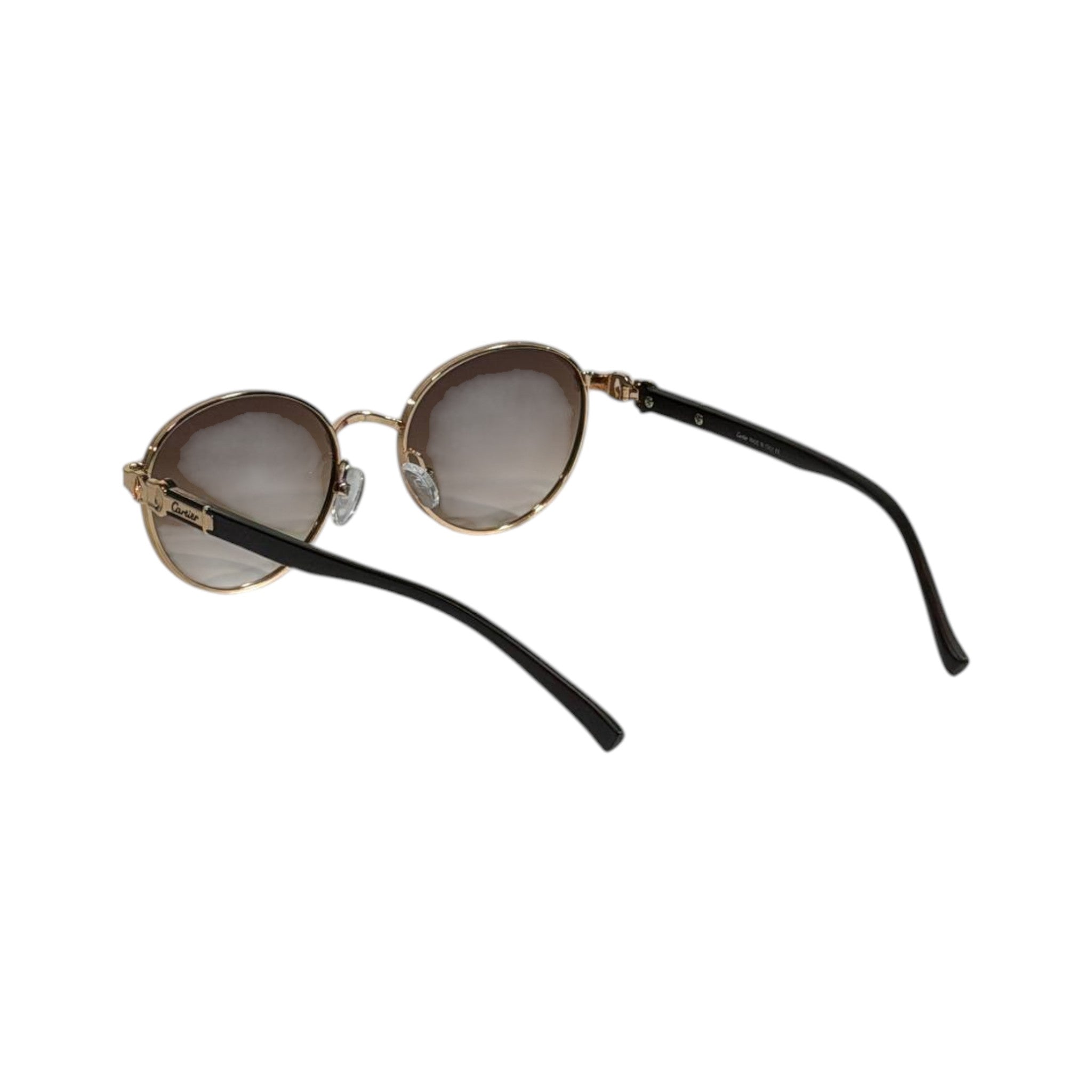 Cartier Luxury Gold Round Sunglasses 🤎✨ Elegant Signature Edition