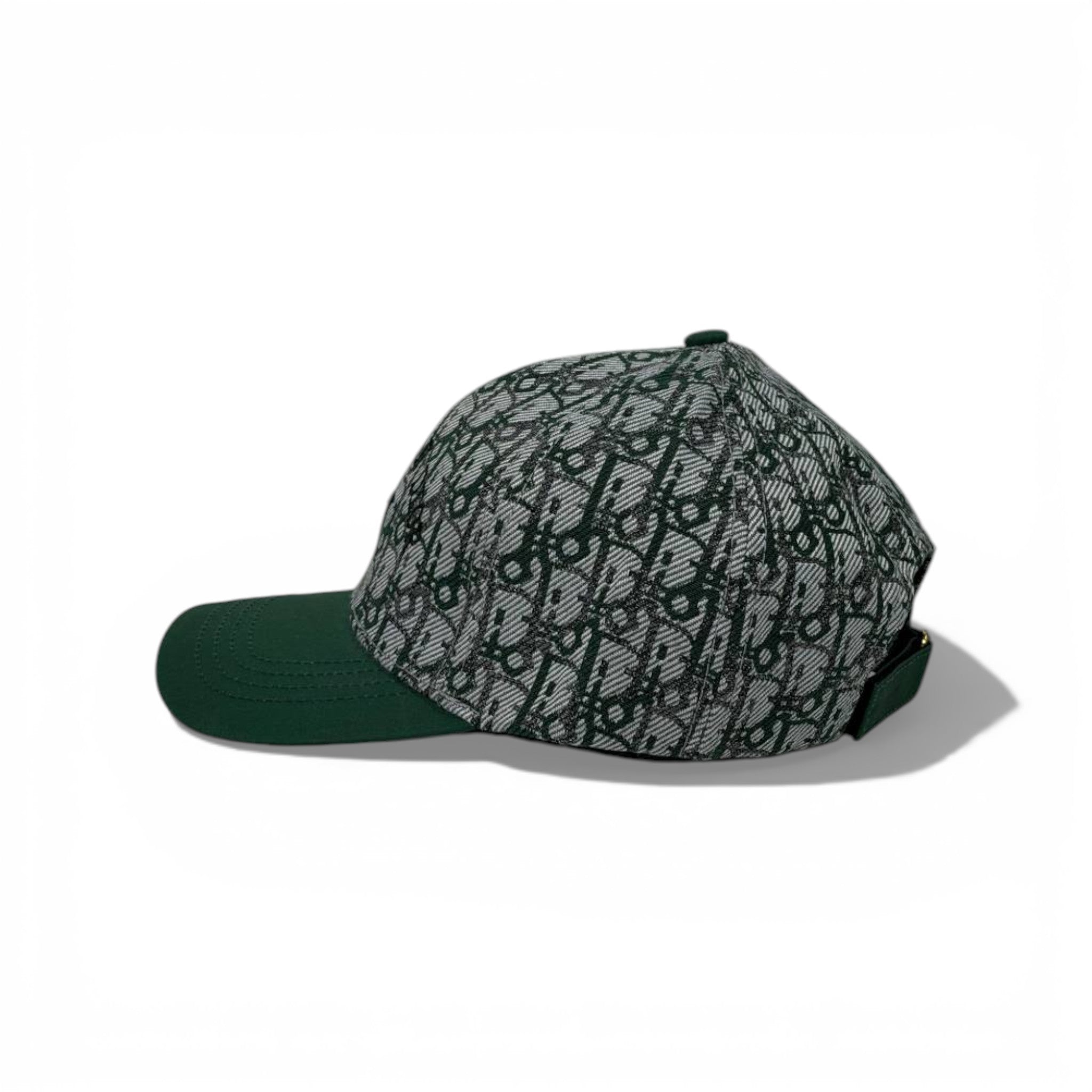 🧢 Dior Oblique Green Baseball Cap – Luxury Monogram Edition