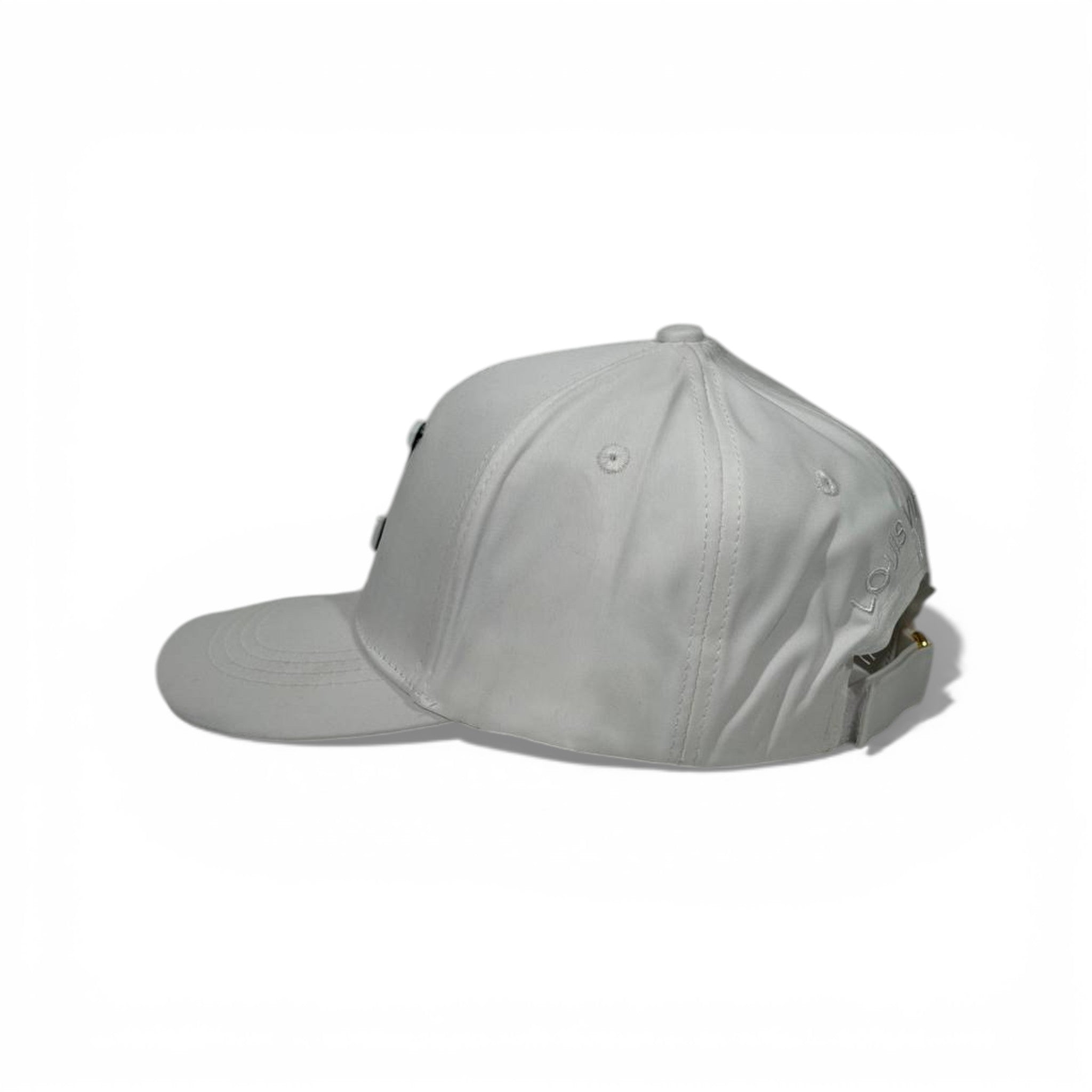 🧢 Louis Vuitton White Monogram Baseball Cap – Minimal Luxury Edition
