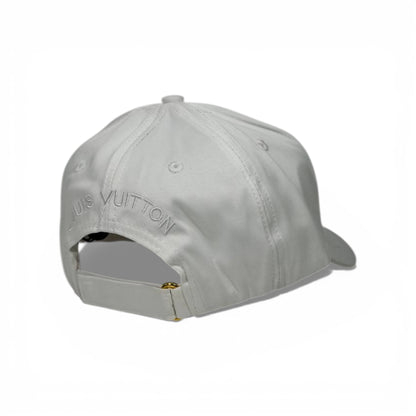 🧢 Louis Vuitton White Monogram Baseball Cap – Minimal Luxury Edition