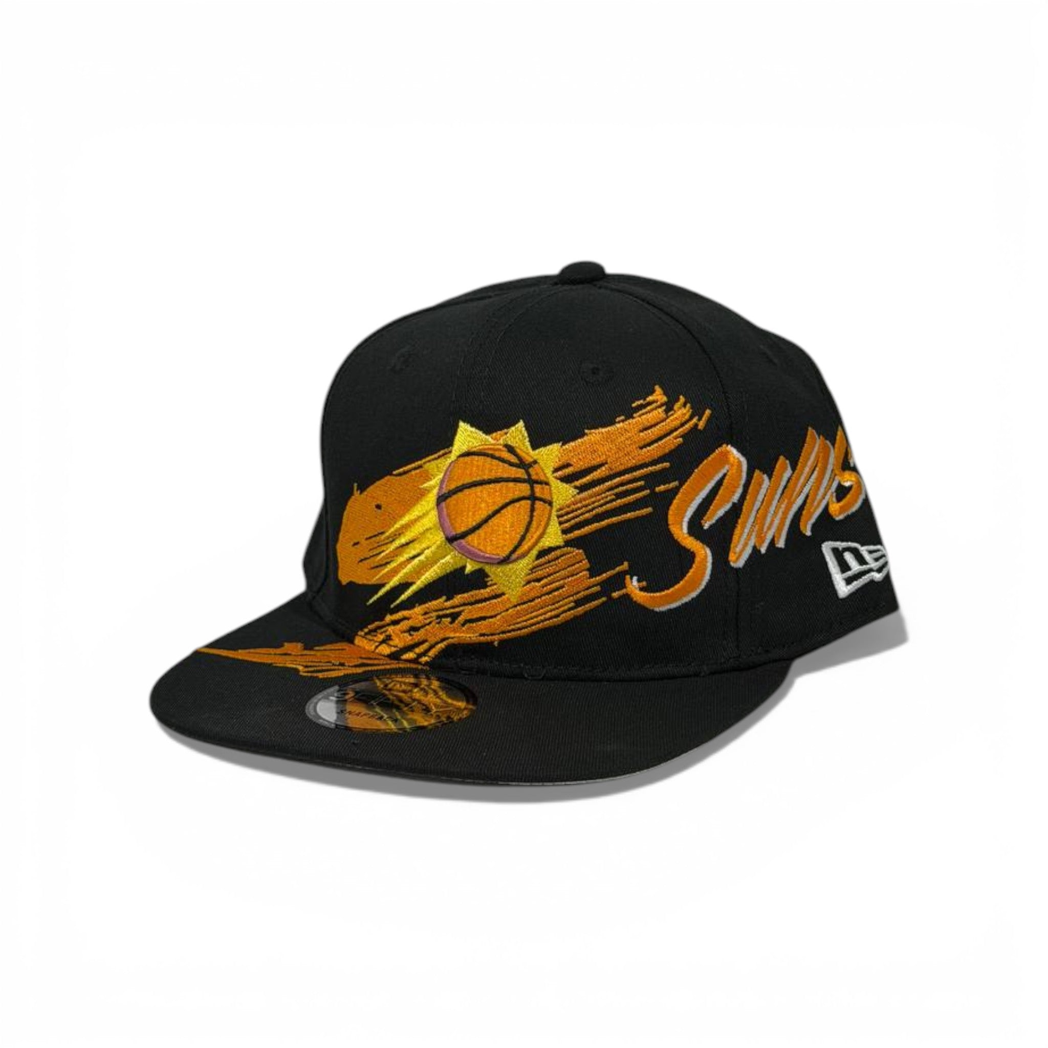 🧢 Phoenix Suns Black Flat Brim Cap – Bold NBA Streetwear 🖤☀️🏀