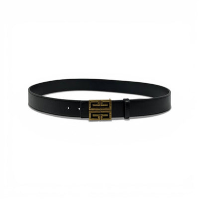 🖤 Givenchy Black Leather Belt with Gold 4G Buckle – 110 cm | Timeless Luxury ✨