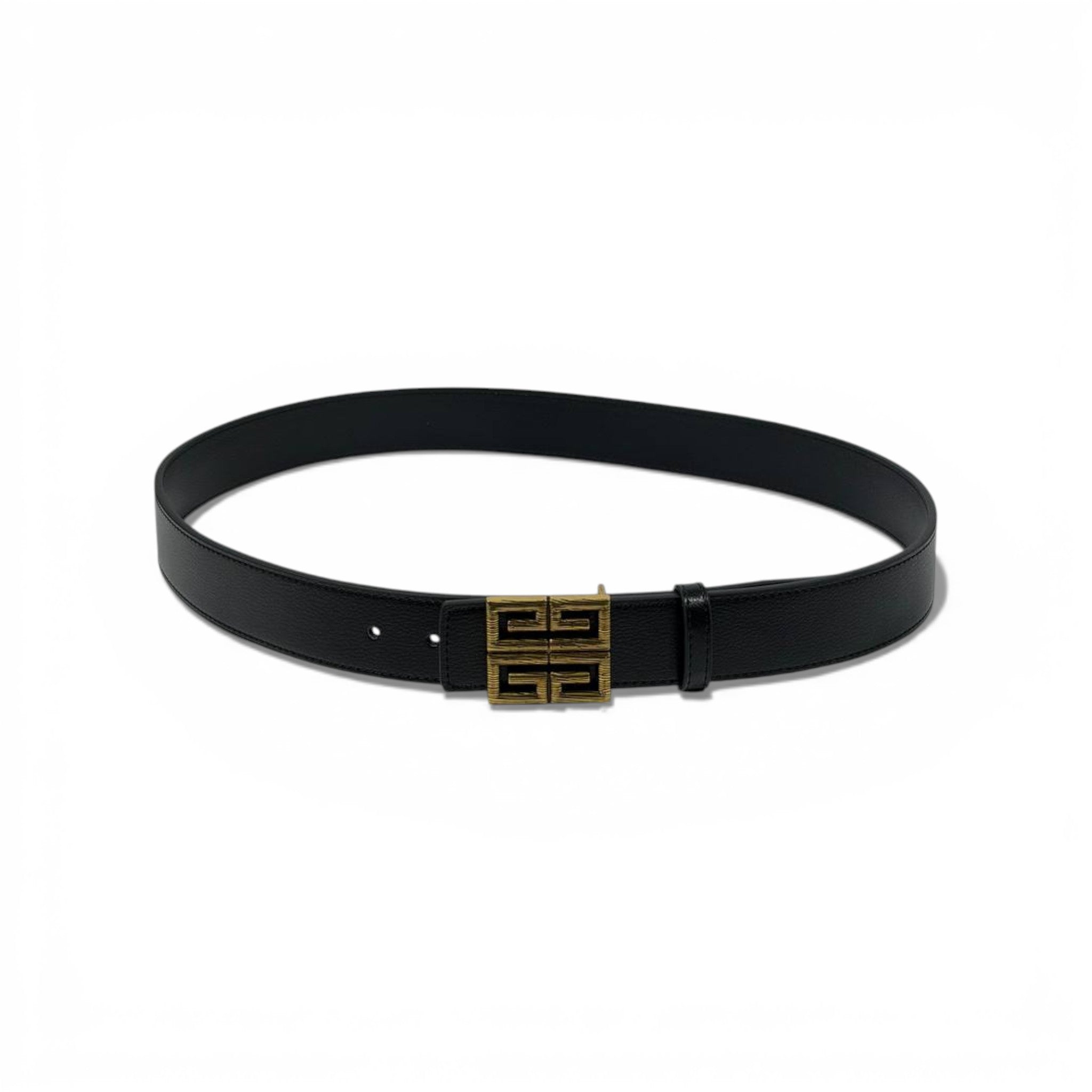 🖤 Givenchy Black Leather Belt with Gold 4G Buckle – 110 cm | Timeless Luxury ✨