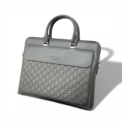🖤 Gucci Black GG Embossed Leather Briefcase – Luxury Business Bag | Timeless Power 👔✨