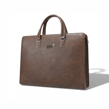 🤎 Montblanc Classic Leather Business Bag – Brown | Executive Elegance ✨
