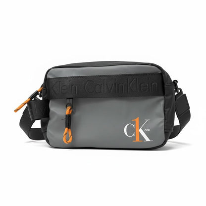 🧢 Calvin Klein CK One Crossbody Utility Bag – Grey & Black Urban Style