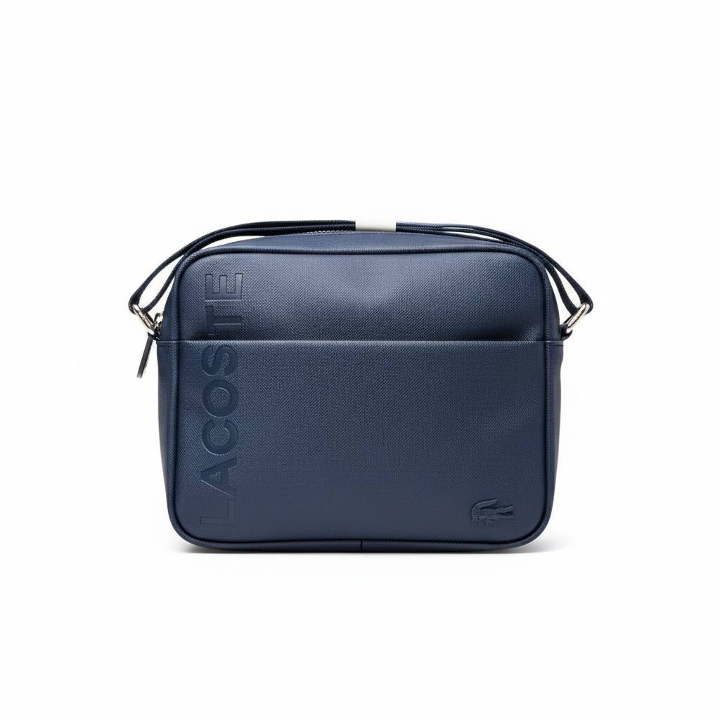 🐊 Lacoste Men’s Crossbody Bag – Navy Blue Minimal Elegance