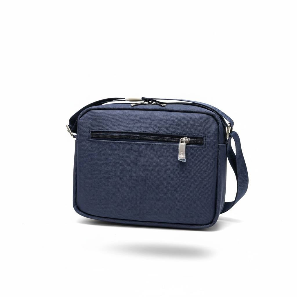 🐊 Lacoste Men’s Crossbody Bag – Navy Blue Minimal Elegance