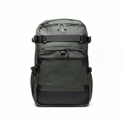 🎒 Calvin Klein Jeans Utility Backpack – Dark Green Modern Street Style