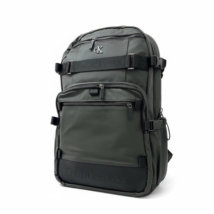 🎒 Calvin Klein Jeans Utility Backpack – Dark Green Modern Street Style
