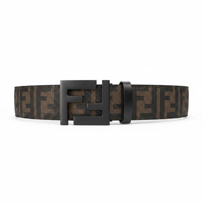 Fendi Luxury FF Monogram Belt 115CM – Matte Black Buckle Designer Statement Belt ✨🖤