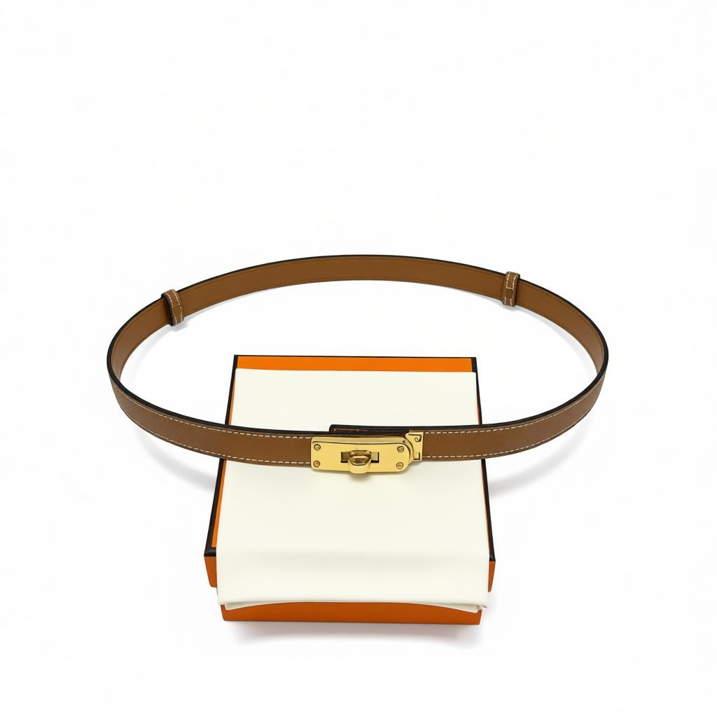 Hermès Brown Leather Belt with Gold Hardware 🤎✨