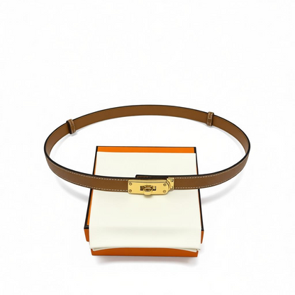 Hermès Brown Leather Belt with Gold Hardware 🤎✨