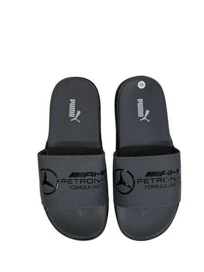PUMA x AMG PETRONAS Slide Sandals – Grey Edition ⚙️🏁