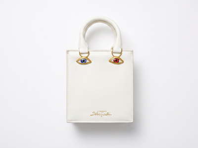 👜 Schiaparelli Face Mini Tote Bag – White