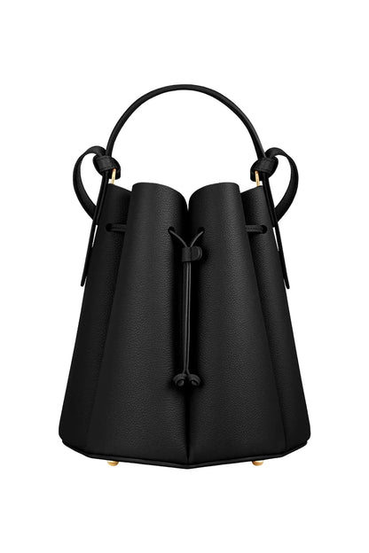 🔥 Polène Paris Inspired Bucket Bag – Black Textured Leather Edition 🔥
