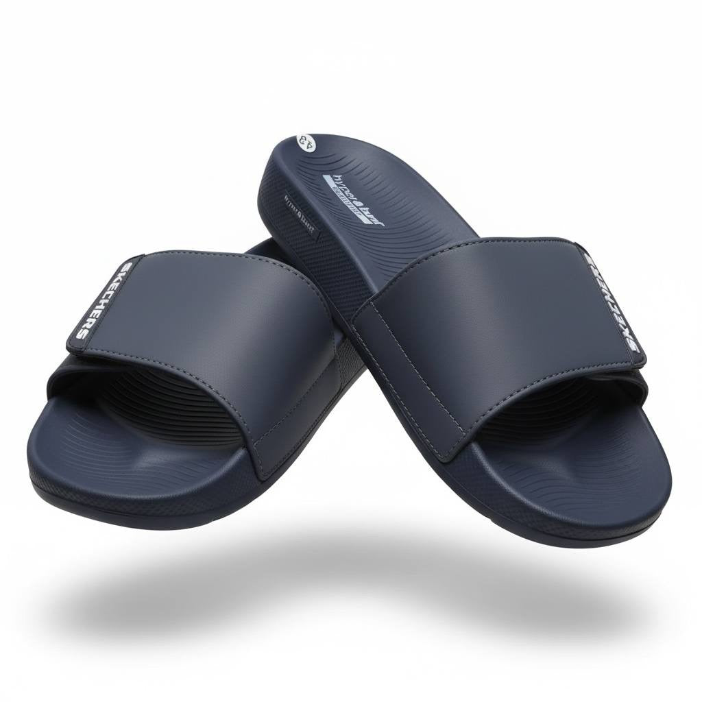 Skechers Hyper Burst Recovery Slides – Midnight Navy Edition 🔵🖤