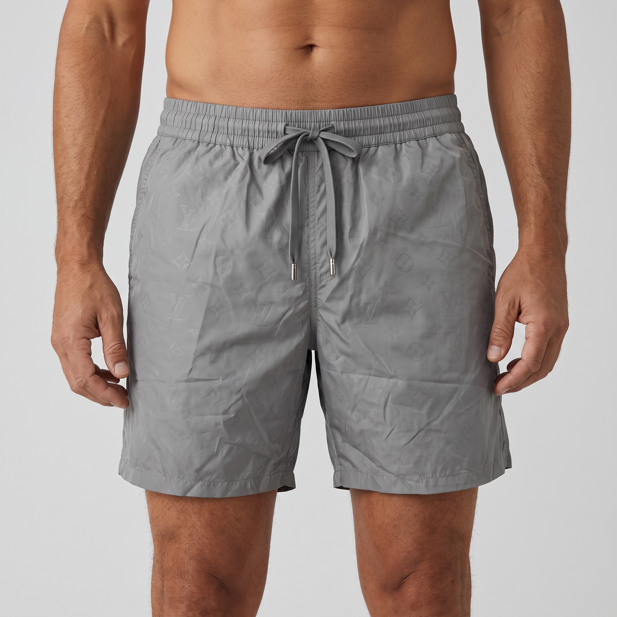 Louis Vuitton Grey Swim Short – Subtle Monogram Elegance